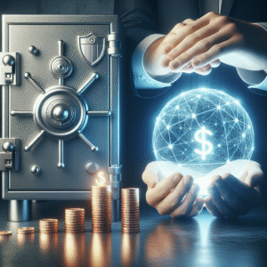 Modern, secure financial protection concept with visual elements suggesting insurance, financial stability, and peace of mind.